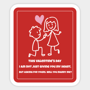 Valentine's Day proposal Sticker